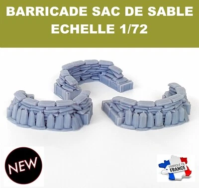 LOT 3 x Barricade sac de sable bunker fortification tranchée 1/72 diorama - Photo 1/3