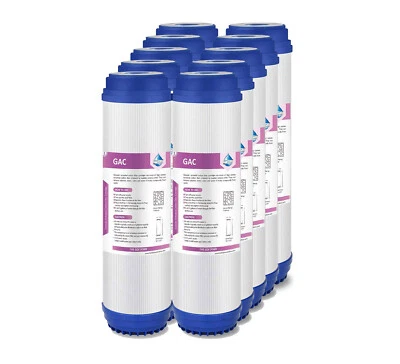 MEMBRANE SOLUTIONS 10 Pack 5 Micron 10"x2.5" Granular Activated Carbon Water Filter Whole House RO