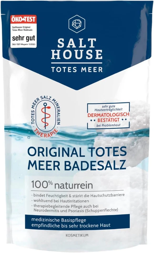Salthouse Original Totes Meer Badesalz 500G - 100% Naturreiner Badezusatz, Wohlt