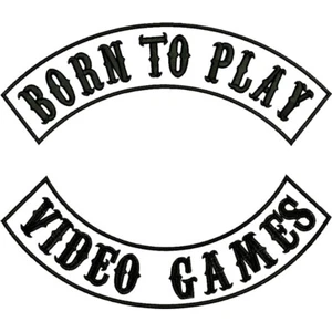 Born to Play Videospiele Rocker Patch bestickt Big Back Arcade Hobby Banner - Bild 1 von 1