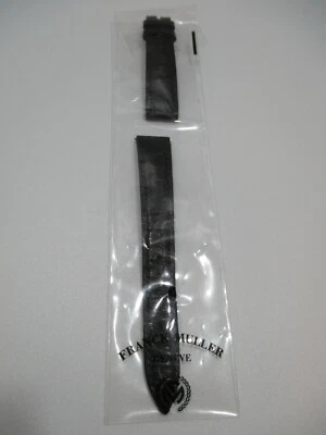 Correa de reloj Franck Muller 14 mm x 12 mm de cuero reptil negro 105 mm + 65 mm Foto 1 de 4