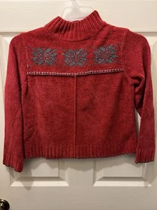 Gap Kids L Red Sweater Traditional Holiday Winter Snowflake Nordic - Picture 1 of 5
