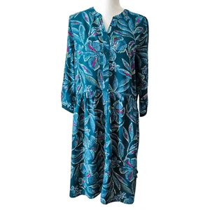 Cecil Sommerkleid Midi Gr XS-S Türkis Blumenprint Langarm NEU - Bild 1 von 4