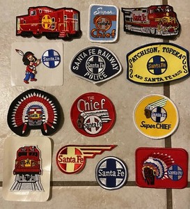 13 assorted NEW Santa Fe Railroad ( ATSF)  patches