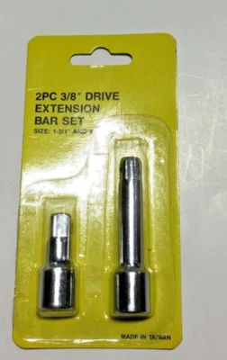 2 piece 3/8" Drive Socket Adapter Extension Bar Set 1-3/4" and 3" - Image 1 of 3