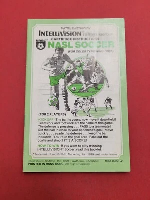 NASL Soccer Intellivision Mattel Electronics MANUAL ONLY Original - Image 1 of 2