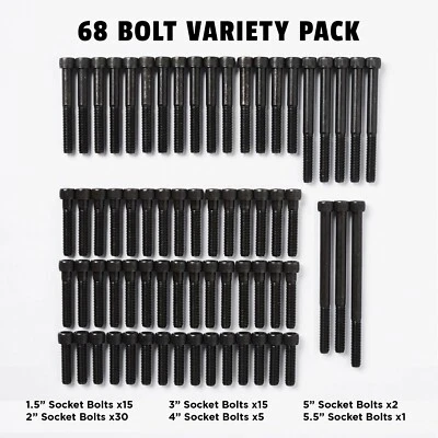 Escape Climbing 68 Bolt Variety Pack Includes 2” 3” 4” 5” 5.5”, 2” Flat Head