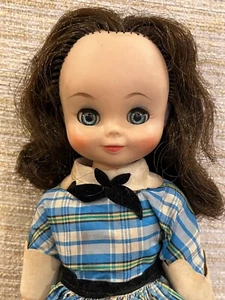 14" Vintage 50s American Character Betsy McCall Vinyl Doll Brunette Blue Plaid - Picture 1 of 16