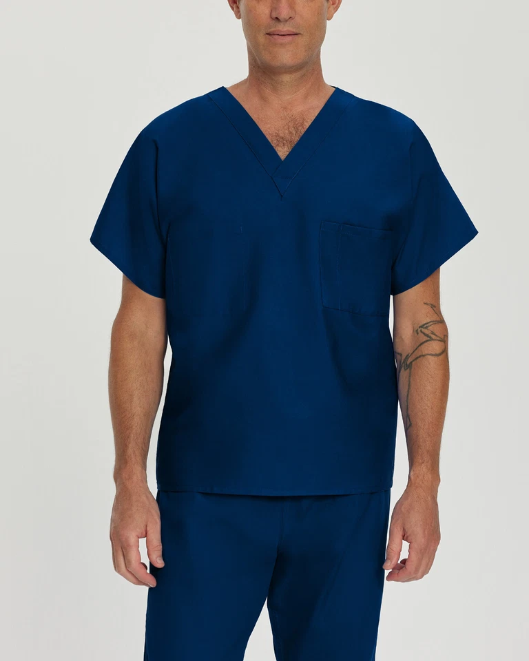 Landau 7502bnpxxl Scrub Shirt 2xl Navy Unisex