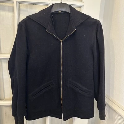 Abrigo Abrigo de Lana Vintage Edición Marina de los Estados Unidos Cremallera Capucha Grunge Foto 1 de 4