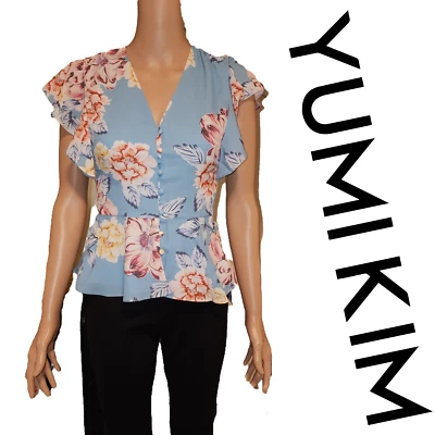 Top Yumi Kim Courage nuevo con etiquetas azul floral XXS Foto 1 de 4