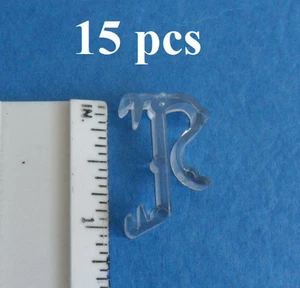 15 pcs 1 Inch Mini Blind Single Slat CLEAR Valance Retainer Clips 1" - Picture 1 of 1