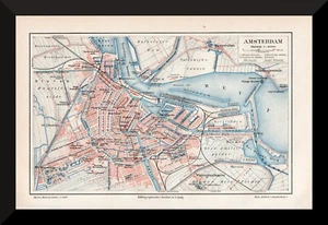 Amsterdam +Historischer Stadtplan 1895+ Historische stadsplattegrond Amsterdam - Bild 1 von 2