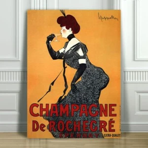 VINTAGE ALCOHOL AD CANVAS ART PRINT POSTER - Champagne de Rochegre - 32x24" - Bild 1 von 1