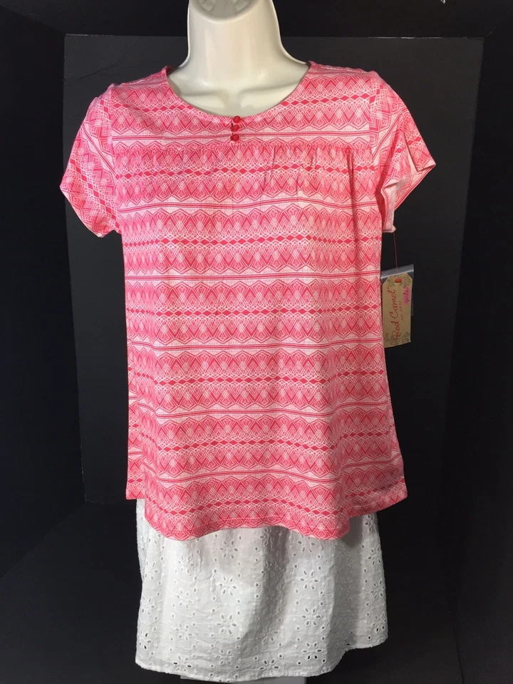 Blanco Coral Nuevo Niños Ropa Niñas XL 2 PIEZAS Rojo Camel Top J Caqui Niños Falda Foto 1 de 4