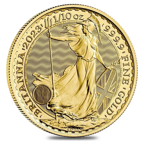 2023 Great Britain 1/10 oz Gold Britannia Coin .9999 Fine BU Cover