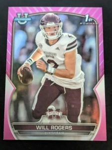 Will Rogers Mississippi Bulldogs 2022 Bowman University Pink #46 Rookie Card - Picture 1 of 2