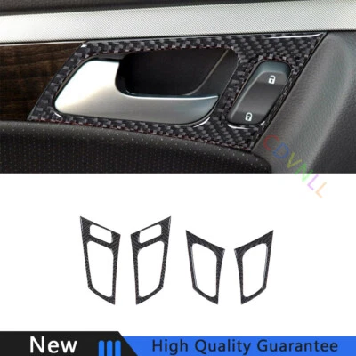 Cubierta interior de manija de puerta interior de fibra de carbono de vinilo para Acura TL 2004-2008 Foto 1 de 4