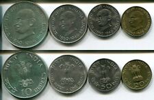 INDIEN INDIA 1948 - 20 + 50 Paise, 1 + 10 Rupees in Silber, vz - GANDHI
