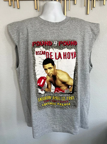 1997 OSCAR DE LA HOYA vs Pernell Whitaker OFFICIAL Fight T-Shirt 2XL Sleeveless Cover