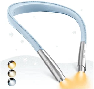 LED Neck Reading Light 3 Colors 6 Brightness Levels, Bendable Arms, Rechargeable - Picture 1 of 4