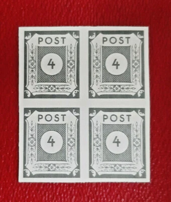 Germany Stamps SBZ Soviet Zone 4 Pfennig 1945 Block of Four Mi. Nr. 53 (16505) - Image 1 of 2