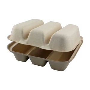 World Centric Taco Take-Out Container, 3-Compartment, 8x7x3" | 300 Per Case - Picture 1 of 1