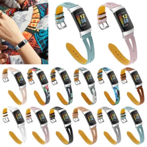 Cinturino di ricambio per Fitbit Charge 5 6 cinturino sottile in vera pelle - Foto 1 di 19