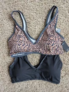 NEW T-Shirt Bra Size L Steve Madden - 1 Leopard, 1 Black - Picture 1 of 6