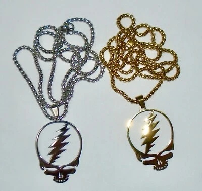 2 Collar Grateful Dead Color Oro y Acero Inoxidable Roba Tu Cara 22 pulgadas Foto 1 de 4