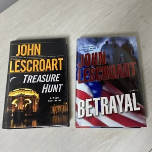 Lot of Two (2) John Lescroart Hardback ExLibrary Books Treasure Hunt & Betrayal - Picture 1 of 7