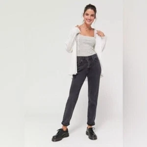 BDG High-Waisted Mom Jean Washed Black Denim Size 27 NWT - Picture 1 of 9