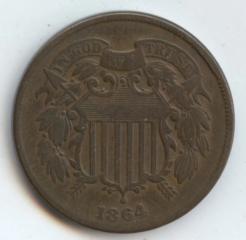Error  1864 2C VF+ 90º rotated rev. (#11243) Cover