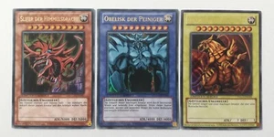 Götterkarten Obelisk Peiniger Slifer Himmelsdrache Drache Ra YGLD Yugioh deutsch - Bild 1 von 8