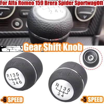 5/6 Speed Gear Shift Knob Shifter For Alfa Romeo 159 2005-2013 2014 Brera Spider - Image 1 of 4