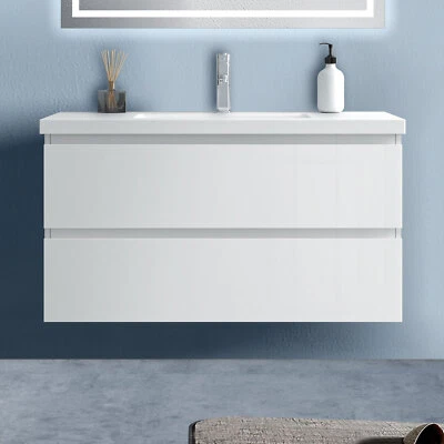 Badschrank Unterschrank 50-100cm Weiß Hochglanz oder Schwarz Hochglanz - Bild 1 von 2