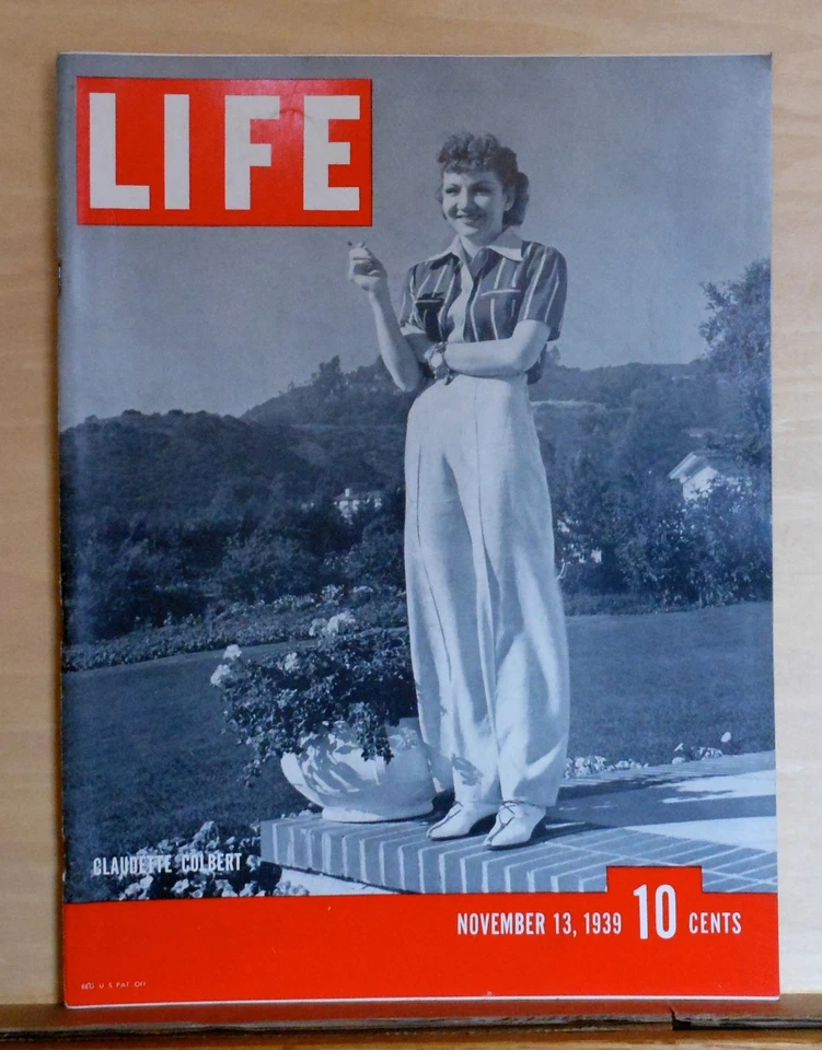 Life Magazine - November 13, 1939 - Claudette Colbert cover - nice color Coke ad - Image 1 of 1