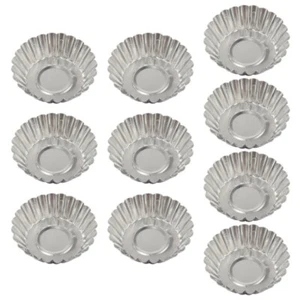 10 Stück Runde Eier Tarteformen Aluminium Mini Tarte Pfannen Cupcakes und Muffins Tassen - Bild 1 von 8