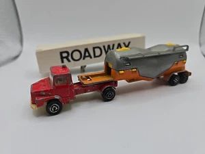 Vintage Majorette No.324 1/100 Fuel Petrol Tanker Truck Red orange Roadway - Picture 1 of 10