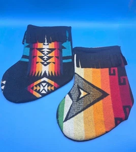 ZWEI Pendleton Woll Weihnachtsstrümpfe Vintage Muster Cowboystiefel Western Neu - Bild 1 von 6