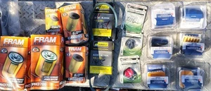 Lot Of 16 Filters, Belts, And Gas Caps - Picture 1 of 15