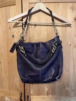 Coach Leather Purse Hobo Brooke Handbag G1120-14142M dark purple - Image 1 of 4