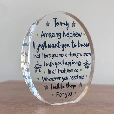 RED OCEAN To My Amazing Nephew Gift From Auntie Uncle Freestanding Plaque Nephew Birthday