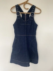 Lover Denim Pinnafore Mini Dress Size 8 - Picture 1 of 5
