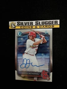 2025 JJ Wetherholt 1st Bowman Chrome Auto Base #CPA-JW St. Louis Cardinals - Picture 1 of 2