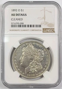 1892-O Morgan dollaro d'argento $1 NGC AU dettagli puliti - Foto 1 di 2