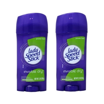 Pacote com 2 Lady Speed Stick pó invisível antitranspirante fresco 2,3 oz cada - Imagem 1 de 4