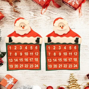 2Pcs Christmas Advent Calendar Santa Claus Hanging Christmas Calendar Door Wall - Picture 1 of 11