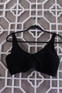 Reggiseno Lands' End donna L nero sfoderato senza fili cotone modal spandex comodo - Foto 1 di 10