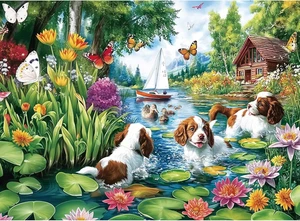 300 Piece Puzzles for Adults&Kids Large Piece-Jigsaw Puzzles 300 Pieces – Dog Wa - Picture 1 of 12